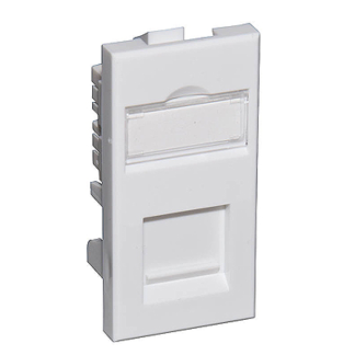 Compact Cat5e UTP RJ45 Euro Module 50x25mm White