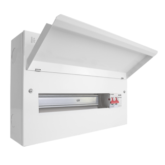 15 Free Ways Straight Way Consumer Unit 100A 40kA 402x260x116mm Metal White