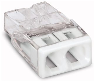 Push-Wire 2 Conductor Connector 24A 450V 4kV 0.5-2.5mm Transparent/White