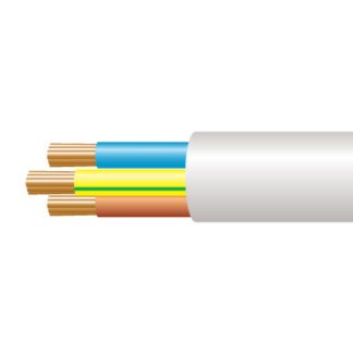 3 Core Circular H/R Flex PVC Cable 0.75mm White