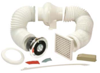 Kit Inline Showerlite Timer LED Fan 100mm 3W