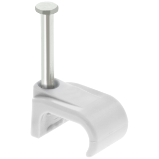 Cable Flat 4-6mm T&E Clip 7x14mm White