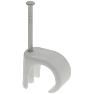 Cable Round Clip 5-7mm White
