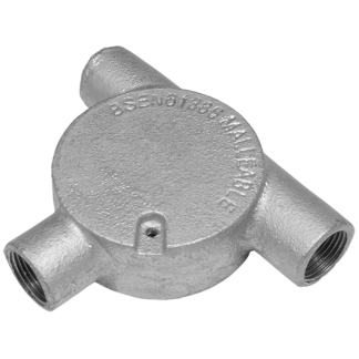 Conduit Tangent Tee 3 Way Box 20mm Galvanised