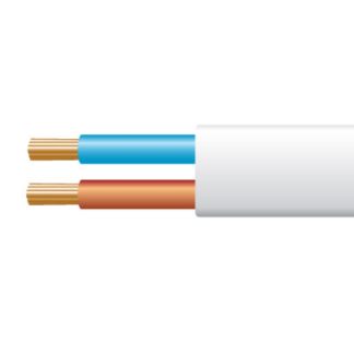 2 Core Flat Flex PVC/PVC Cable 0.5mm White