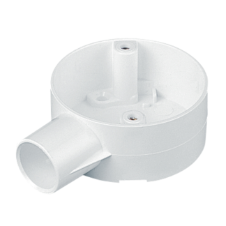 Terminal 1 Way Circular Box 20mm White PVC