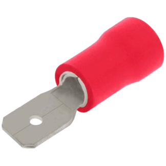 Pre-Insulated Male Push On Terminal 4.8mm  0.5mm Tab Red