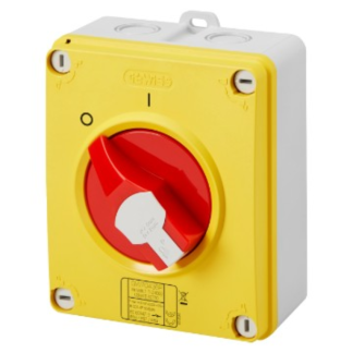 Isolator Rotary 4P Emergency IP69 Switch 16A 125x150x75.5mm