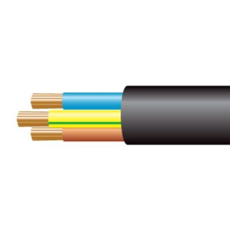 3 Core Circular Flex PVC/PVC Cable 1.5mm Black