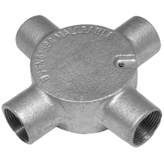 Conduit 4 Way Box 25mm Galvanised