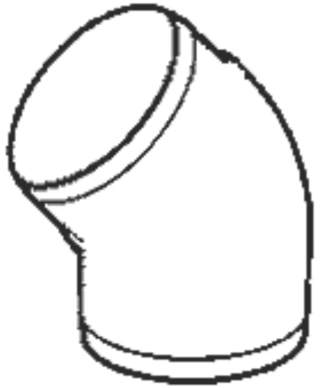 45Deg for 100mm Ducting Bend