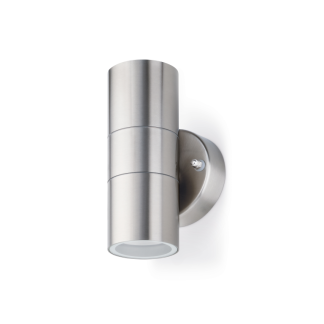 LED Twin Up/Down GU10 IP44 Wall Light 7W Stainless Steel