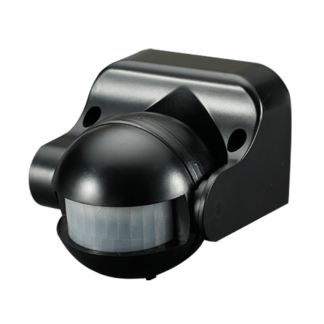 Wall Tiltable 180Deg IP44 PIR 86.4x60.4x96mm Black