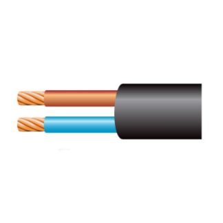 2 Core Circular Flex PVC/PVC Cable 0.75mm Black