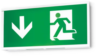 3hrM IP20 c/w Legend Exit Box 191x395mm Aluminium