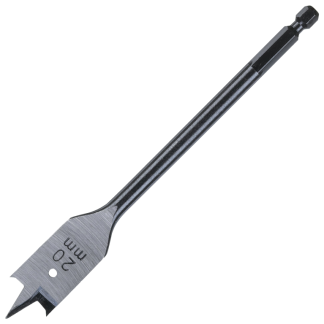 Wood Boring 1/4in Hex Shank Flat Bit 20x152mm