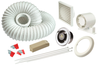 Kit Showerlite Timer LED Fan 100mm 3W