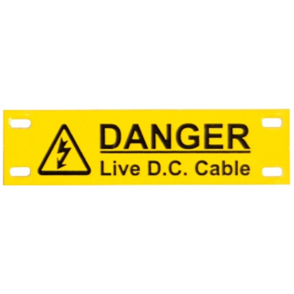 DC Cable Markers Label 75x20mm Yellow/Black