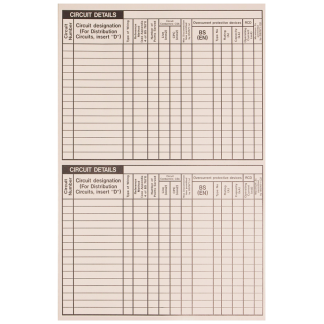 Circuit Detail Chart Label 148x110mm White on Black