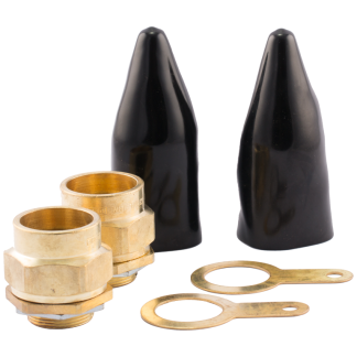 Premier Indoor Cable Long Thread Gland Pack 25mm Brass