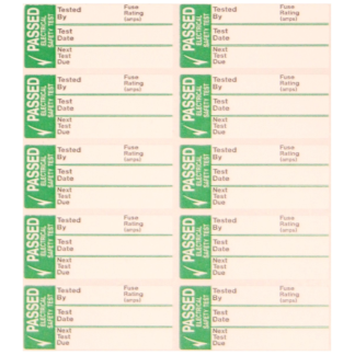 Pass Test Labels Sml Label 35x15mm Green on White Matt