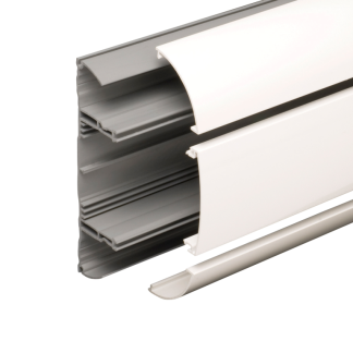 Dado Built Up 3 Compartment Curved Trunking 180x57mmx3m White