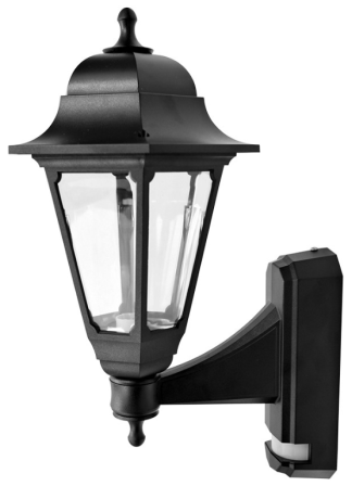 Coach BC IP44 c/w 110Deg PIR Lantern 100W Black