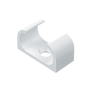 Oval U Clip 16mm White PVC