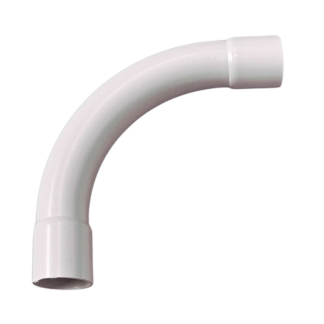 Plain Bend 20mm White PVC