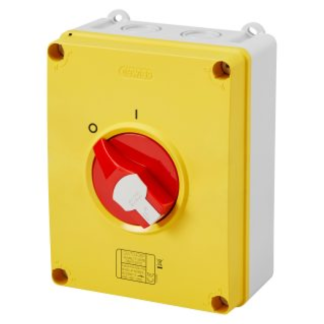 Isolator Rotary 4P Emergency IP69 Switch 63A 156x200x95mm