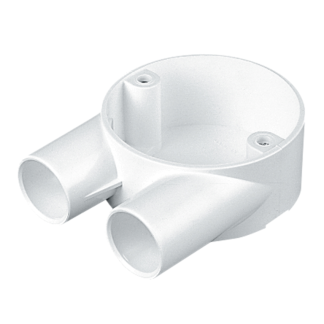 Tangent 2 Way U Circular Box 20mm White PVC