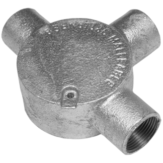 Conduit 3 Way Tee Box 25mm Galvanised