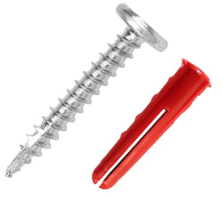 Orbix Woodscrew & Red Wallplugs Screw 4.2x35mm Silver/Carbon Steel/BZP