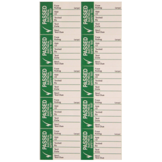 Pass Test Labels Lge Label 42.5x32.5mm Green on White Matt