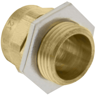 BW c/w Locknut Shroud & Earthtag Cable Gland 63mm Brass