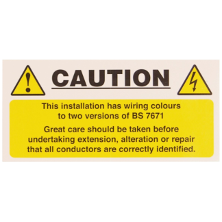 Mixed Cable Notice Label 130x60mm Yellow/Black on White
