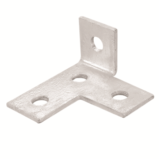 4 Hole Left Hand Corner Tee Bracket Steel Hot Dip Galvanised