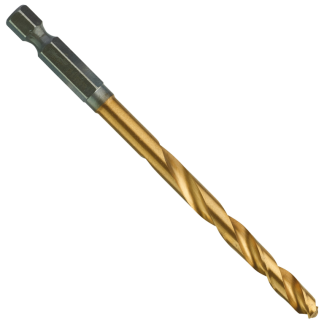 RED HEX 1/4in Hex Shank Drill Bit 6x105mm HSS Titanium Nitride