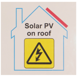 Over Laminated Solar PV On Roof Label 100x100mm White
