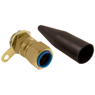 CW c/w Locknut Shroud & Earthtag Cable Gland 20mm S Brass